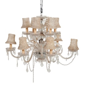Italian Twelve Light Two-Tiered Chandelier