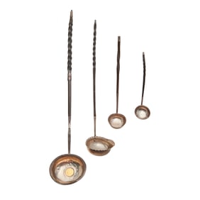 Four Hot Toddy Ladles, Including Coin Inset