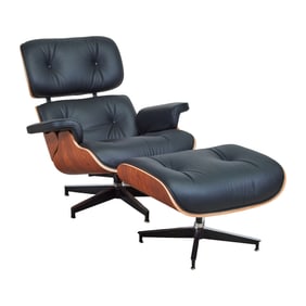 Eames Herman Miller Style Lounge Chair with Ottoman