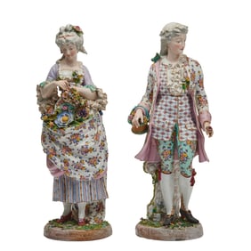 Pair of Continental Porcelain Figures of Lovers