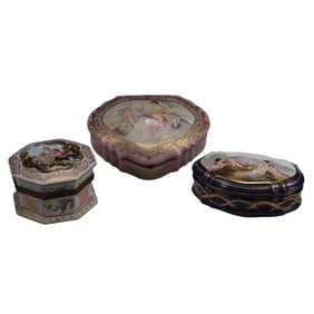 Three Sevres Style Porcelain Boxes