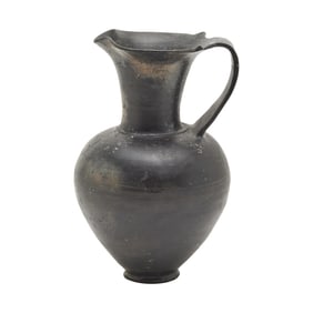 Etruscan Black Pottery Pitcher, A Bucchero Oinoche
