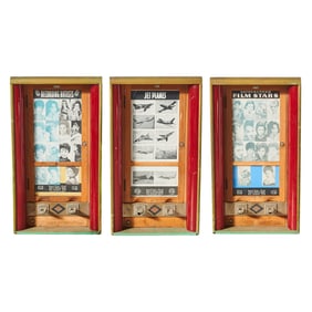 Three Exhibit Supply Co Coin Op Vintage Boardwalk Card Dispensers