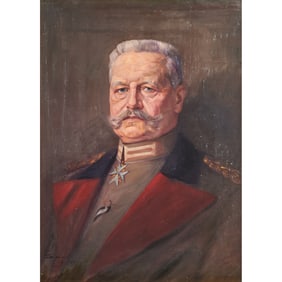 European School, Paul von HIndenburg, Oil on Canvas