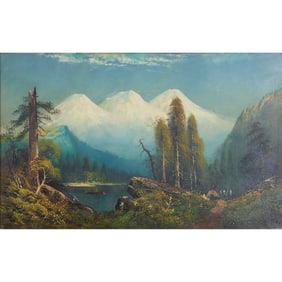 William Armstrong, The Three Sisters in Oregon, Oil on Canvas