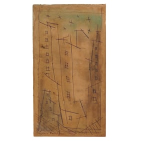 Style of Lyonel Feininger, Manhattan, Ink and Watercolor on Paper