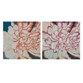 Robert Kushner, Peonies, Two Works on Paper