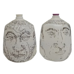 William Wiley, Fake Water, Real Water, Two Jugs with Drawings