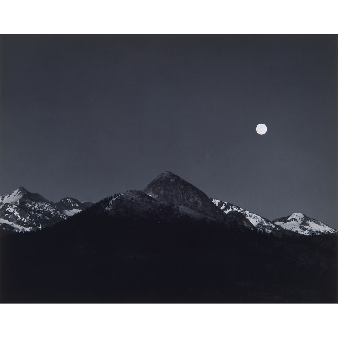 Ansel Adams, Moonrise from Glacier Point, Photograph: Ansel Adams'(American, 1902-1984),'Moonrise from'Glacier Point, special edition photograph printed by Alan Ross from Ansel Adams' original negative and under his supervision,'gelatin silver print dry