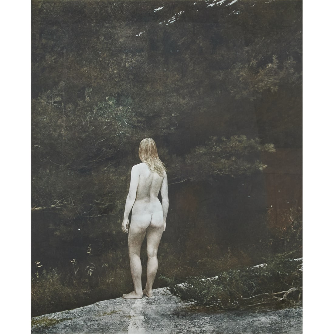 After Andrew Wyeth, Indian Summer, Collotype: After Andrew Wyeth'(American, 1917 - 2009), "Indian Summer," collotype,'[approximate dimensions - sight: 27" H x 22 1/2" W], signed and numbered 'Andrew Wyeth 74' in ink lower right;'printed lower lef