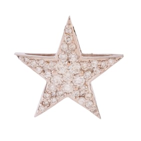 Diamond, 14k White Gold Star Pendant