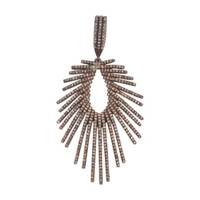 Diamond, Oxidized Silver Pendant