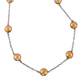 Citrine, Oxidized Silver Necklace