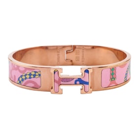 Hermes Multicolored Enamel, Rose Metal Bracelet