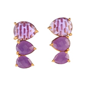 Pair of Amethyst, Vermeil Earrings
