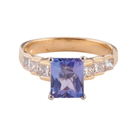 Tanzanite, Diamond, 14k Yellow Gold Ring