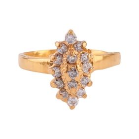 Diamond, 18k Yellow Gold Ring