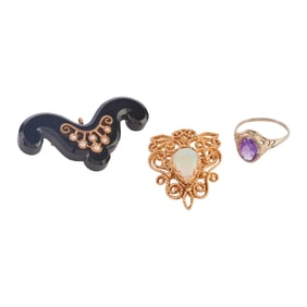 Collection of Three Multi-Stone, 14k Gold Jewelry Items