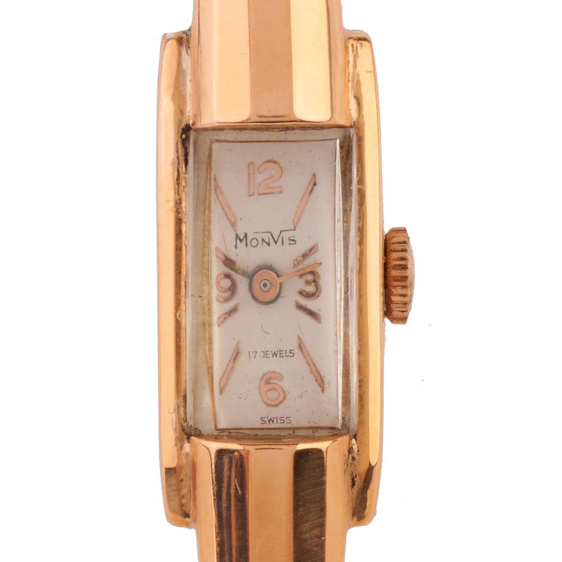 Ladies Monvis Yellow Gold Cuff Wristwatch (1 of 4)