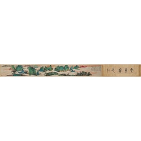 In the Style of Zhang Daqian, Landscape, Handscroll with Callgraphy