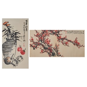 Two Chinese Matted Paintings