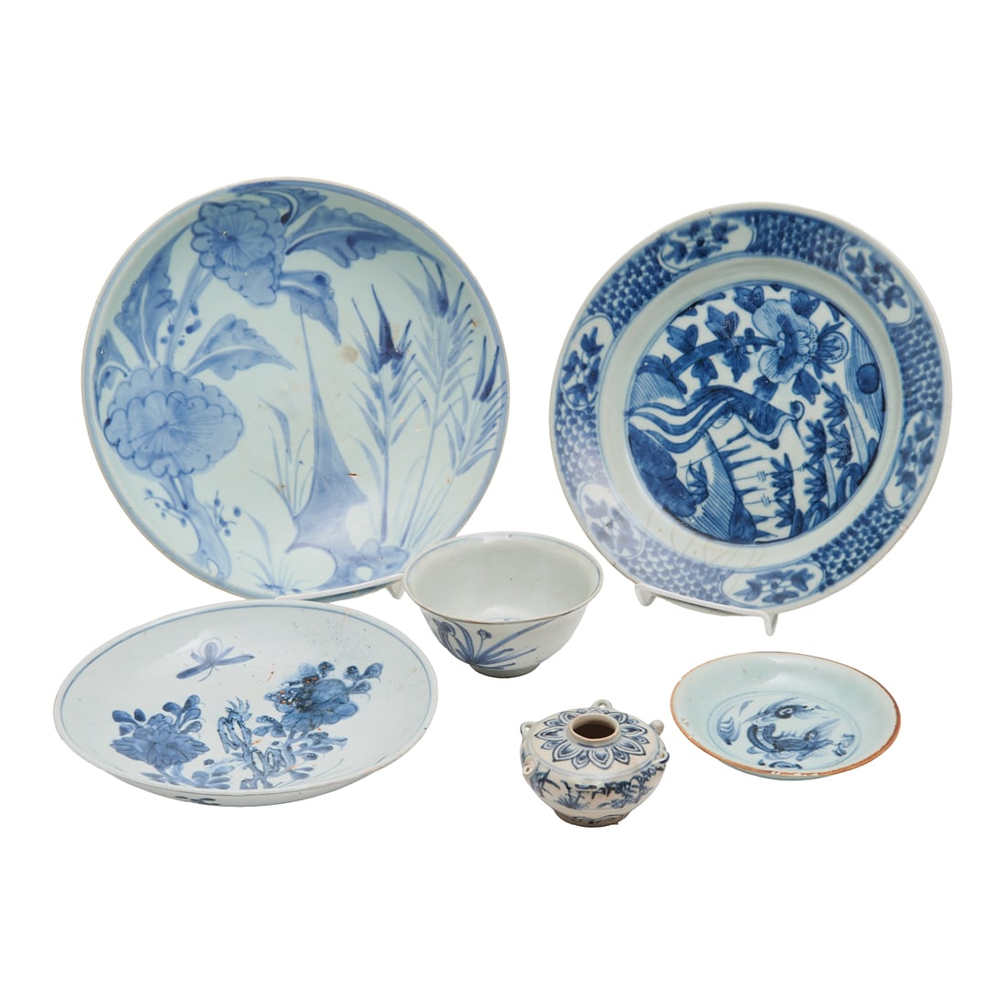 Group of Six Chinese Blue and White Porcelain Items (1 of 3)