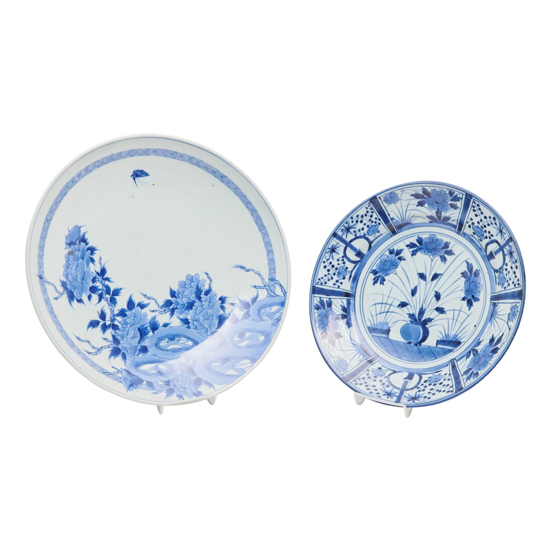 Two Japanese Arita Blue and White Porcelain Charger and Plate (1 of 4)