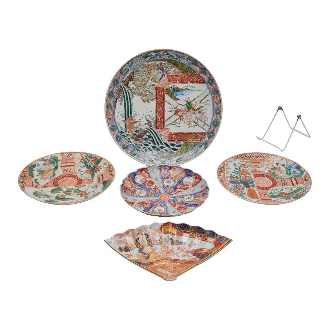 Group of Five Japanese Imari Porcelain Plates