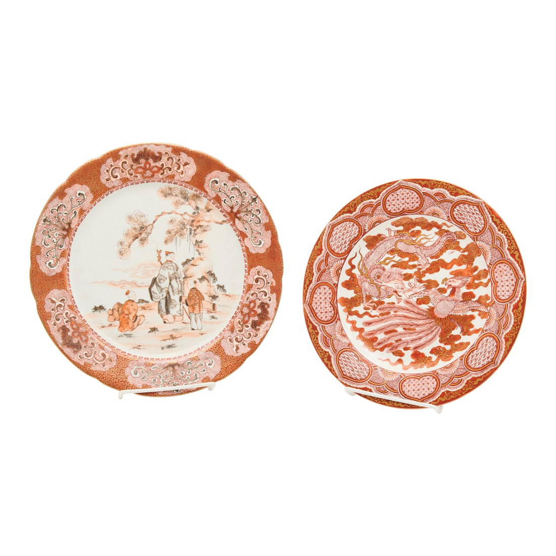 Two Japanese Kutani Porcelain Plates