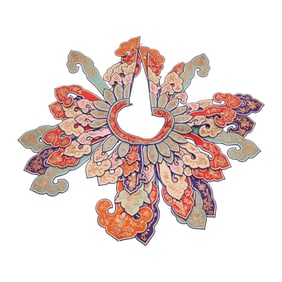 (Lot of Two) Chinese Silk Embroidered Hat and Collar