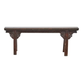 A Chinese Carved Hardwood Bench