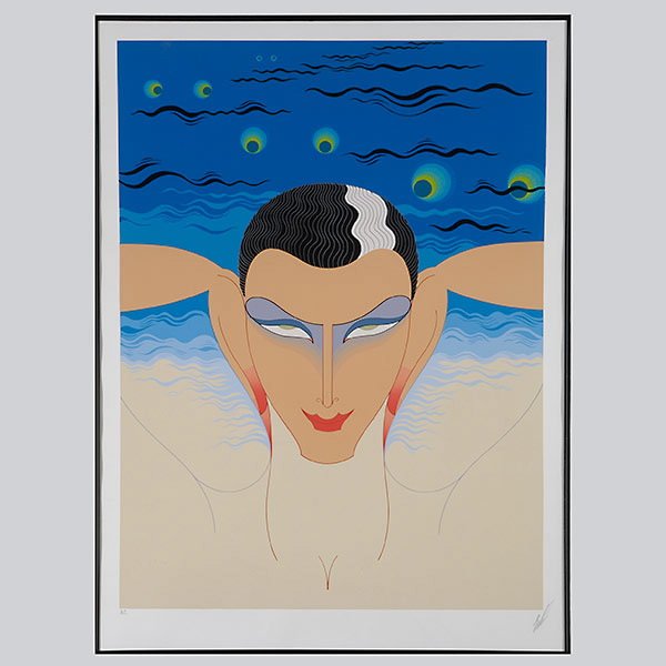 ROMAIN DE TIRTOFF ERTE "Mystere" Serigraph: ROMAIN DE TIRTOFF ERTE (Russian Federation 1892-1990) "Mystere" Serigraph on paper. Image: 26 x 19 inches/ 66 x 48.3 centimeters. Signed in pencil lower right "Erte" Numbered lower left "HC" Frame: 45