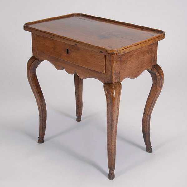 French Provincial Side Table with Single Drawer: French Provincial Side Table With with Single Drawer, on Goat Feet {Dimensions 26 1/4 x 25 x 16 inches}