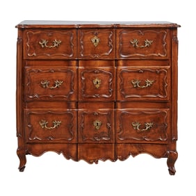 French Louis XV Provincial Walnut Commode