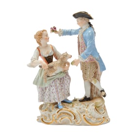 Meissen Porcelain Figural Group of Shepherd and Shepherdess