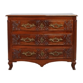Louis XVI Style Carved Walnut Commode