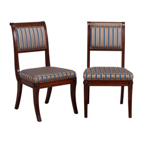 Eight Baker Furniture Regency Style Mahogany Side Chairs