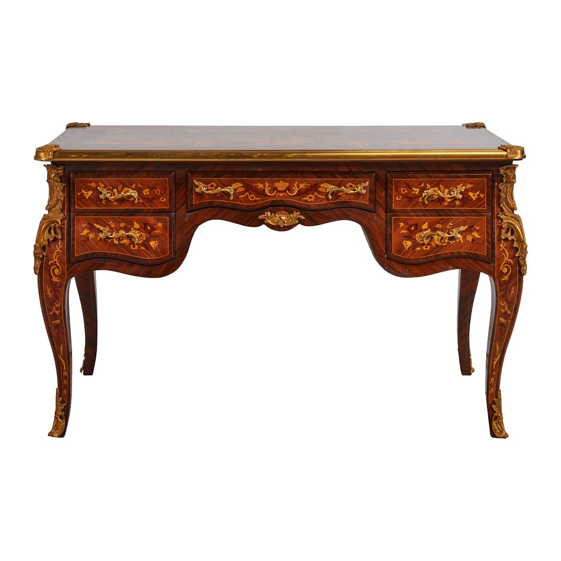 Louis XV Style Bureau Plat with Dutch Style Marquetry (1 of 6)