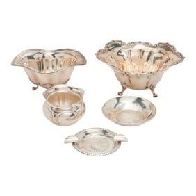 Five Sterling Silver Candy Bowls, Ashtrays and Bowl
