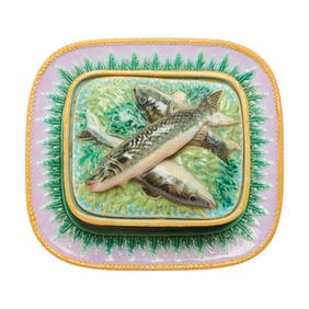 George Jones Attributed Majolica Sardine Box