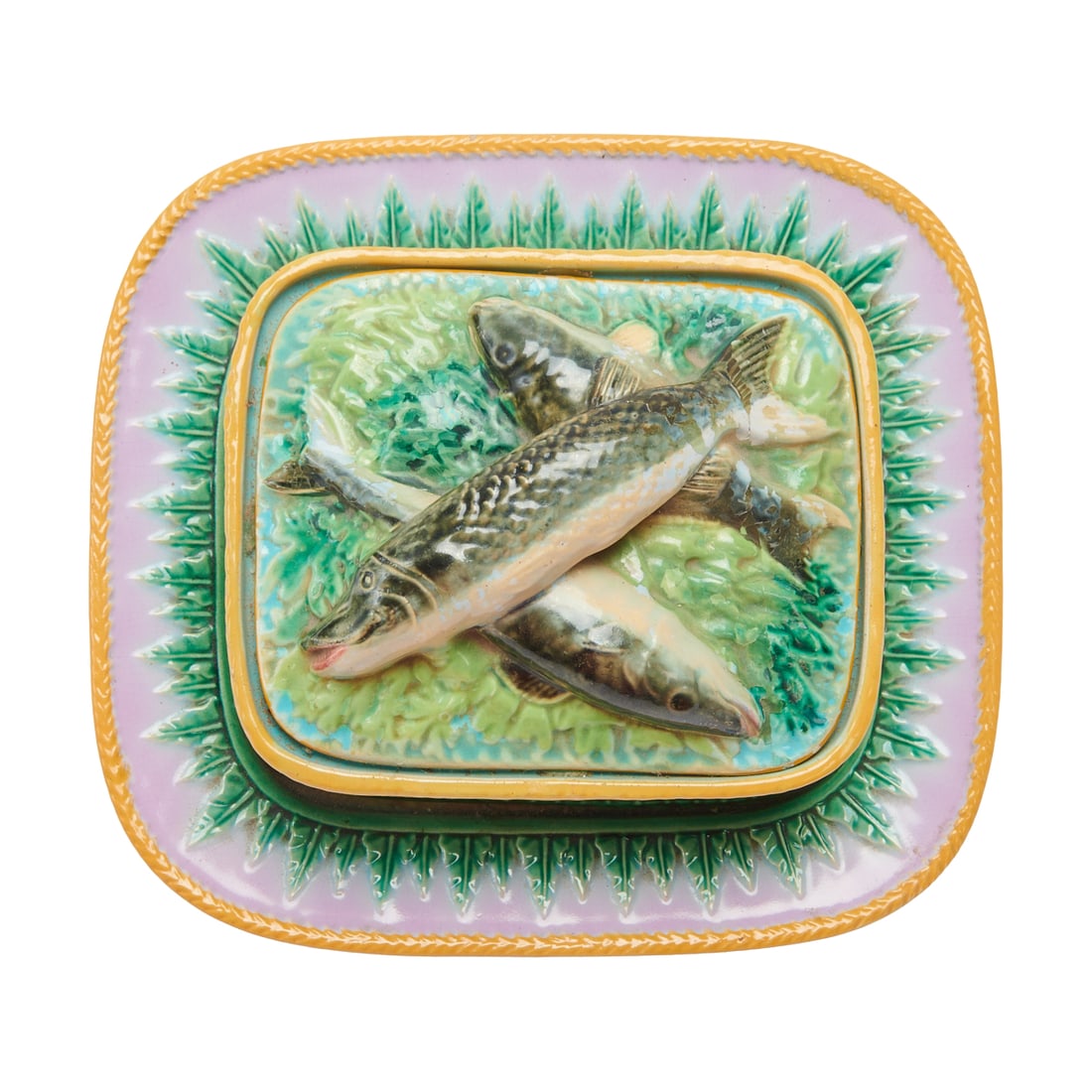George Jones Attributed Majolica Sardine Box (1 of 4)