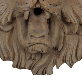 Pair of Italian Carved Marble Lion Head Wall Fountains