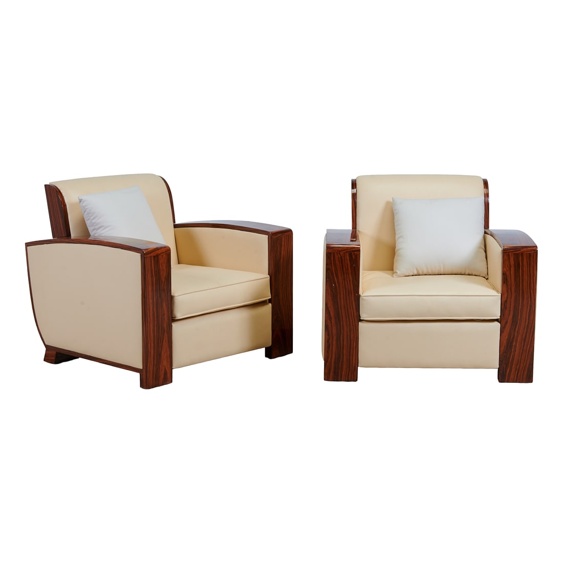 Pair of Art Deco Style Leather Upholstered Armchairs (1 of 4)