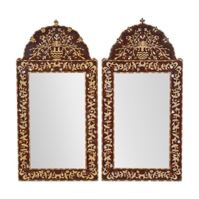 Pair of Iberian Style Inlaid Mirrors