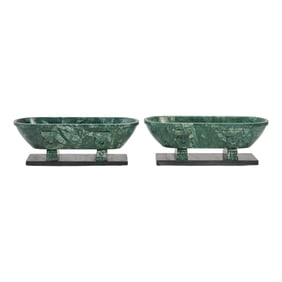 Pair of Grand Tour Style Oval Baths on Stands