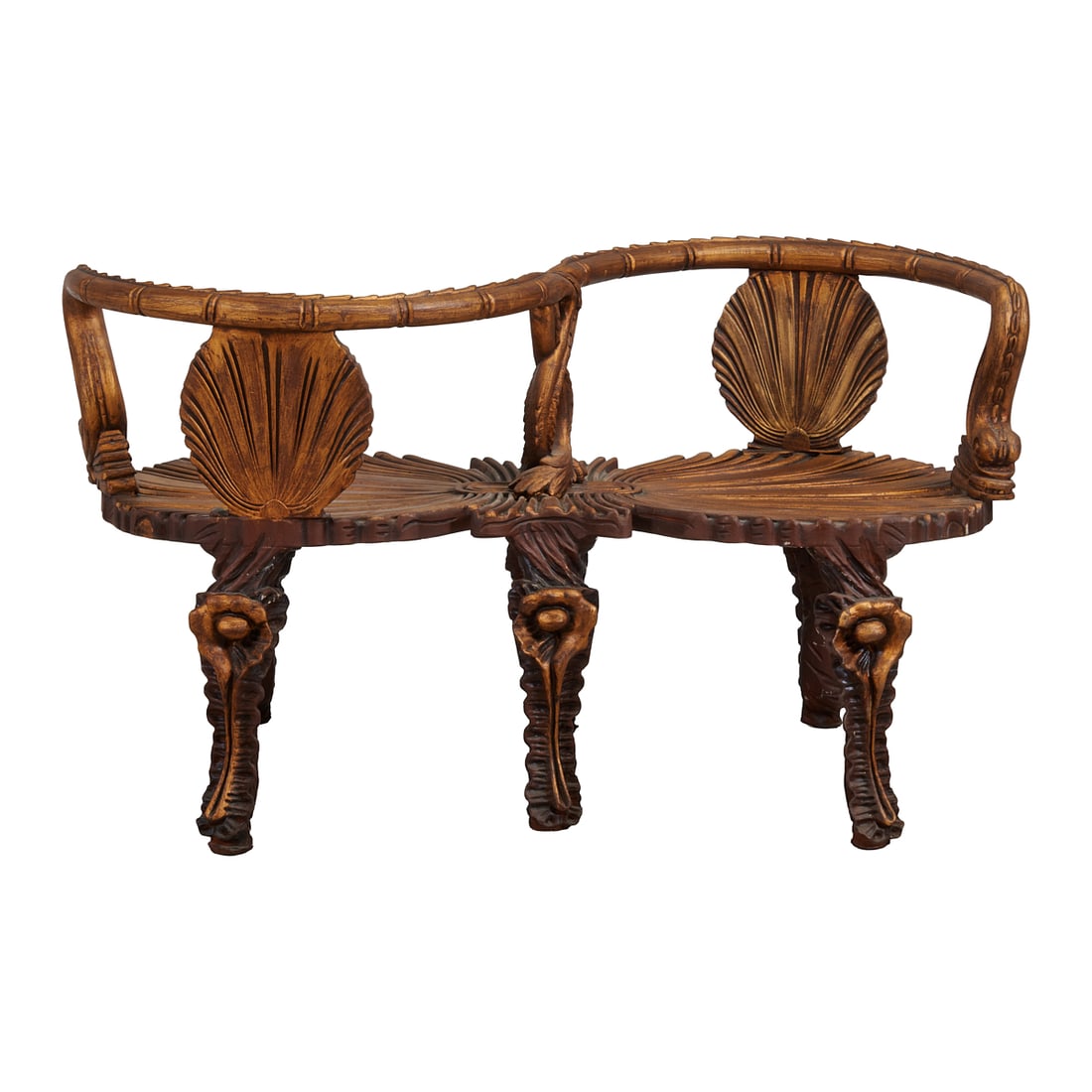 Italian Grotto Style Tête-à-Tête: Italian Grotto Style Tête-à-Tête. {Approximate dimensions: 27" H. x 46 1/2" W. x18" D.}.