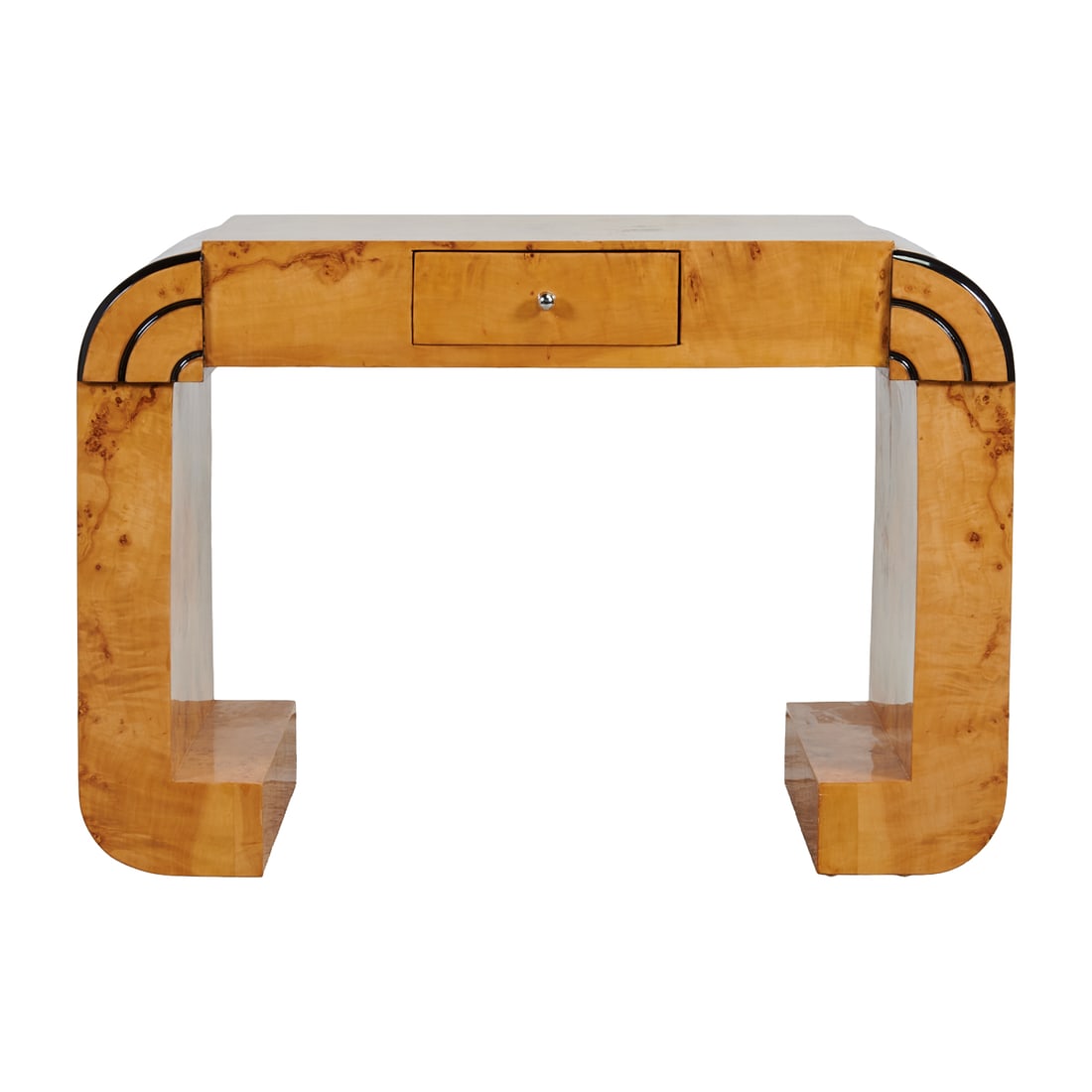 Art Deco Style Parcel Ebonized One Drawer Console (1 of 4)