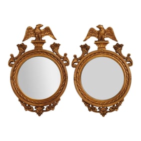 Pair of English Chippendale Style Giltwood Mirrors