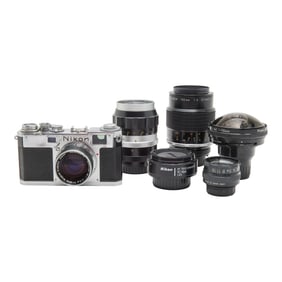 Vintage Nikon Nippon Kogaru Tokyo 35 MM Camera and Lenses