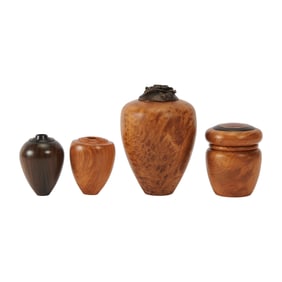 Four Brenda Behrens Turned Wood Vessels